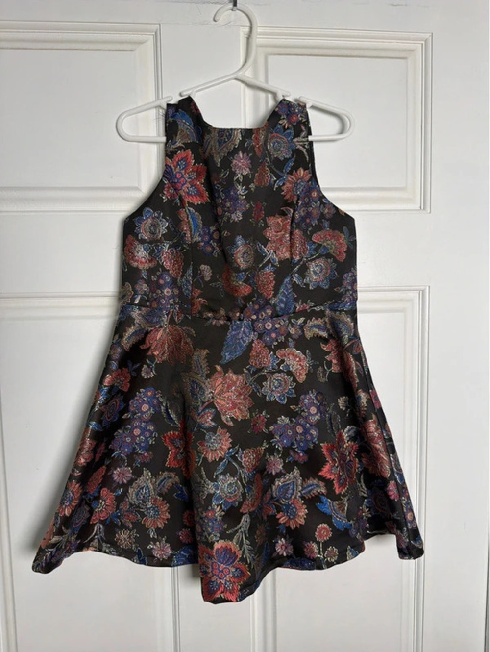 Black Floral Paisley Gold Dress 6